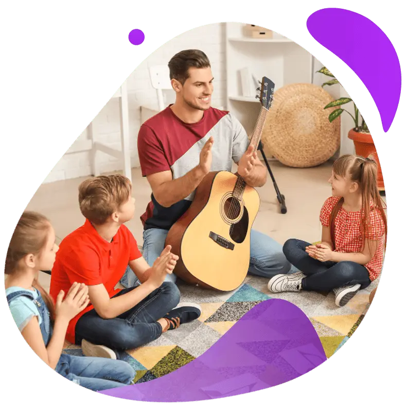 Kids Practicing Guitar